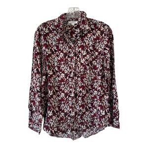 BeachLunchLounge Abstract Print Long Sleeve Button Down Collared Top